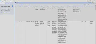 Bildschirmfoto der bereinigten Daten in OpenRefine.