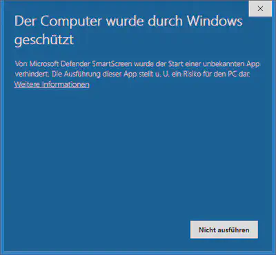 Bildschirmfoto von Windows SmartScreen 1.